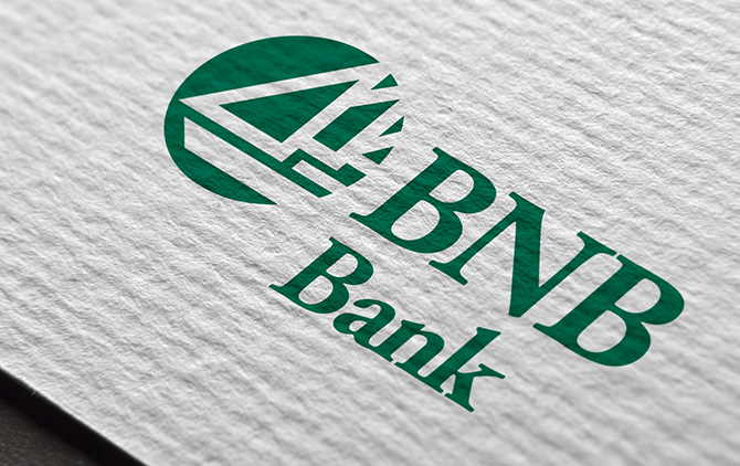 Close Up of BNB Bank Logo on Paper